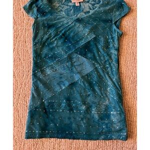 Teal Embellished Women's Top